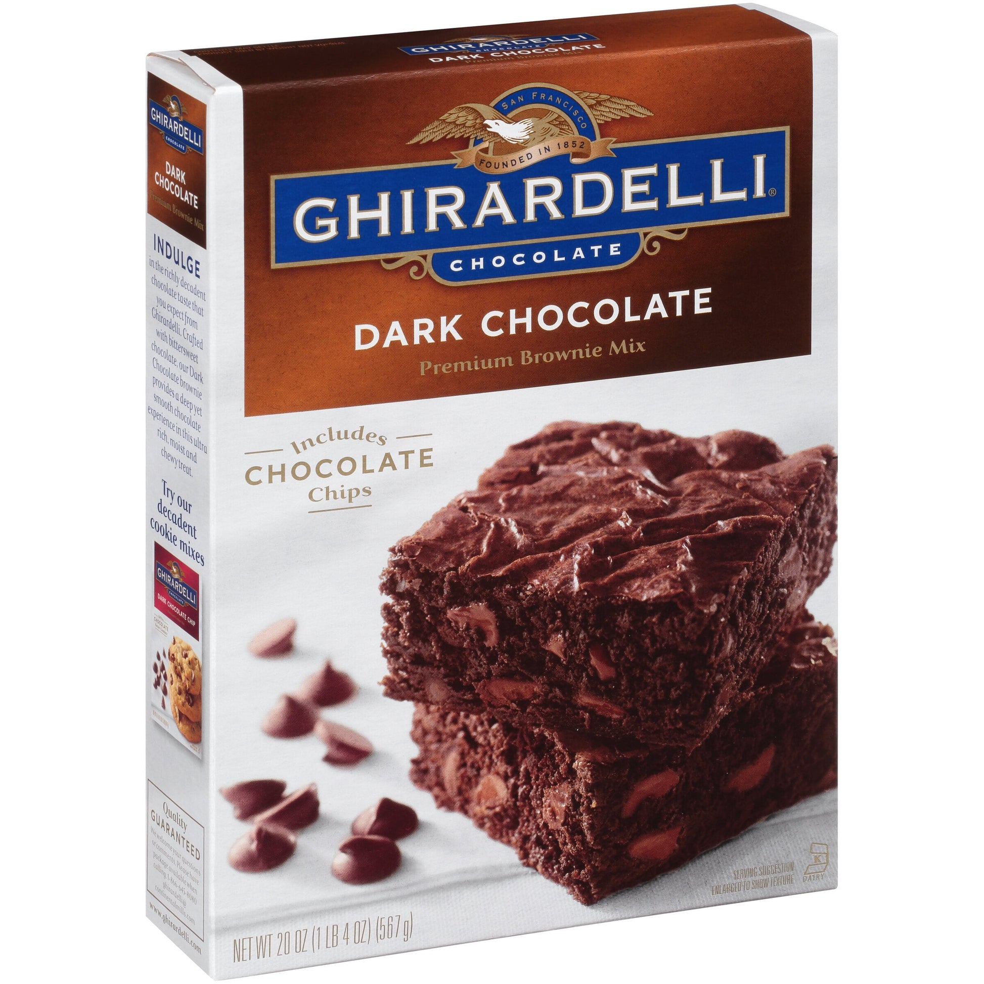 Dark Chocolate Premium Brownie Mix, Includes Chocolate Chips, 20 Oz Box