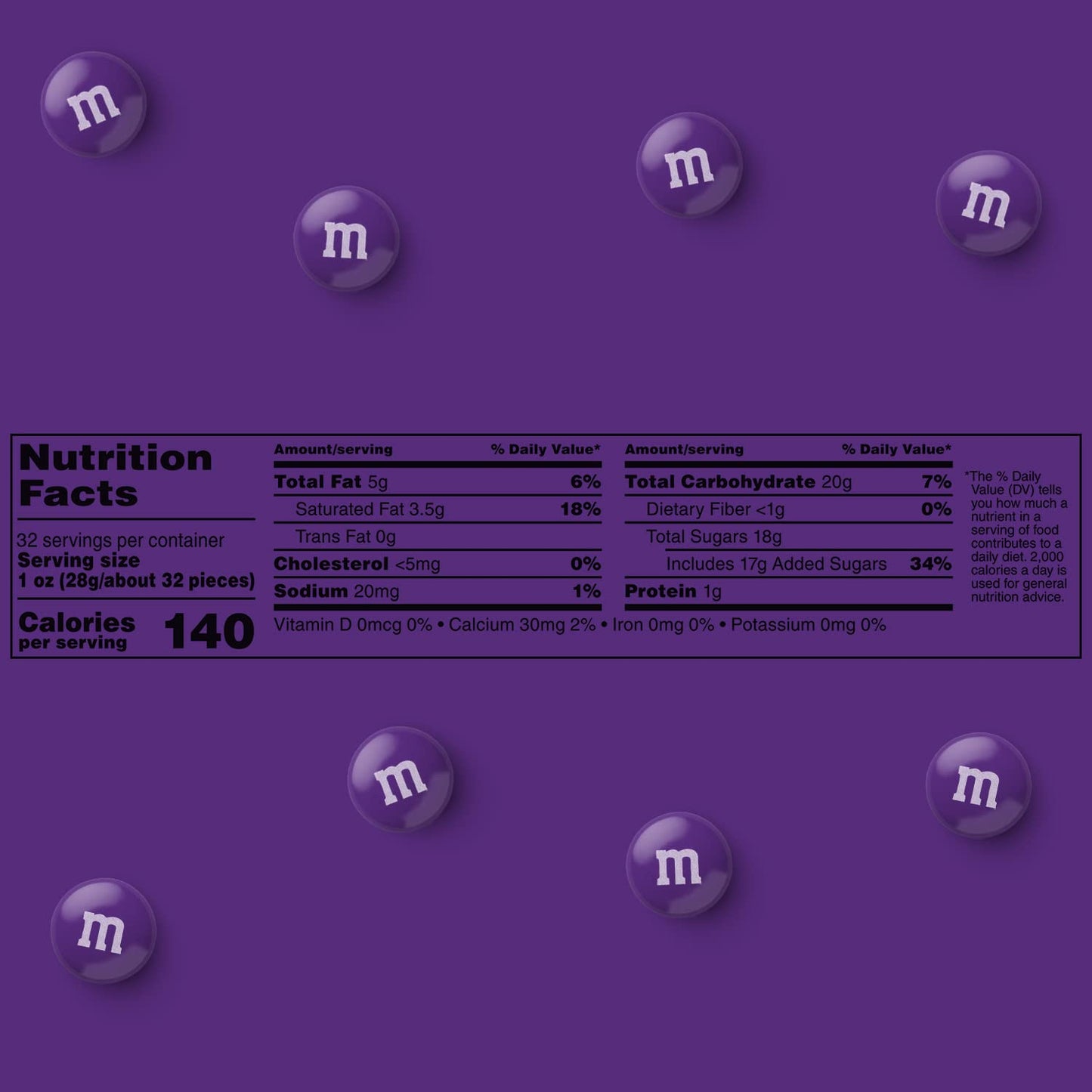 M&M'S Purple Milk Chocolate Candy, 2Lbs Bulk for Parties, Gifts, Desserts, DIY Decorations