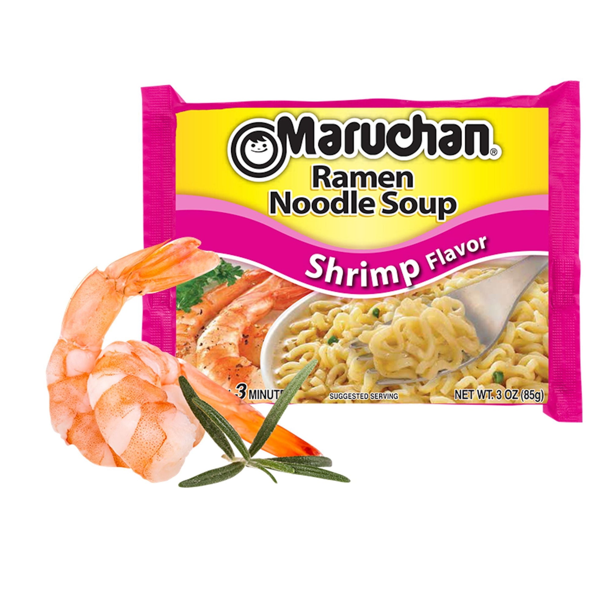 (48 Pack)  Shrimp Flavor Ramen Noodle Soup, 3 Oz, 12 Count Shelf Stable Packages