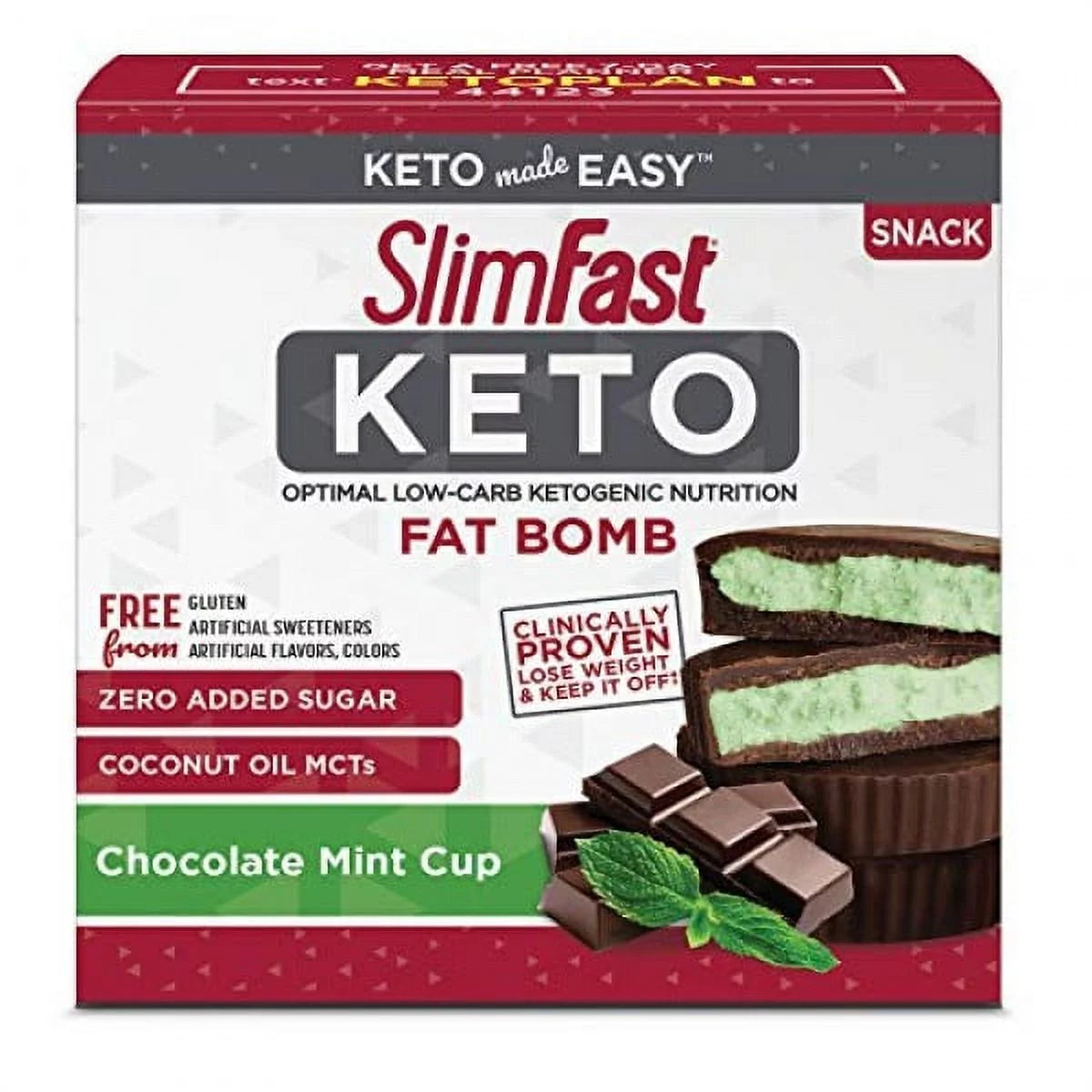 | Low Carb Chocolate Snacks, Keto Friendly, 0G Added Sugar, 3G Fiber | Mint Chocolate Cup, 14-Count Box