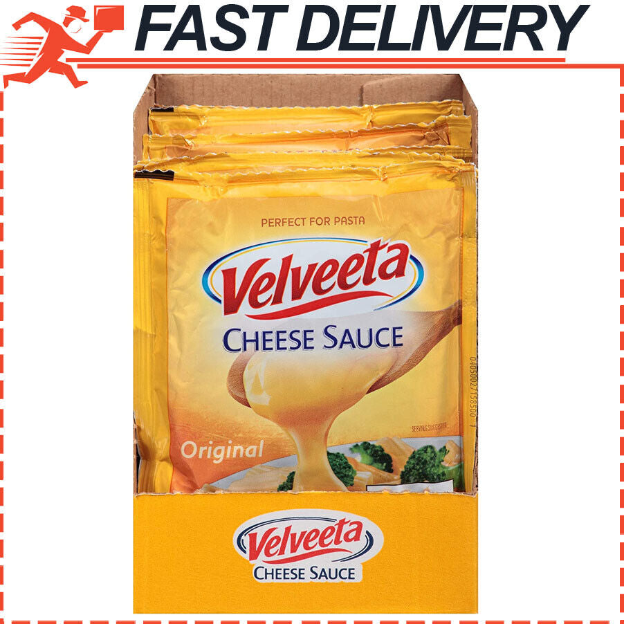 Velveeta Original Cheese Sauce Perfect for Pasta (24 Pouches, 4 Packs of 6)