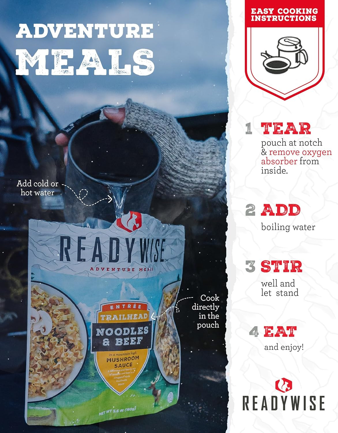 - Adventure Meal, Wild Rice Risotto, 2 Servings, Pack of 1, Emergency Preparedness, Freeze Dried Food, MRE, Snack Pack or Emergency Food, Backpacking, Camping, Hiking, And, Survival Food