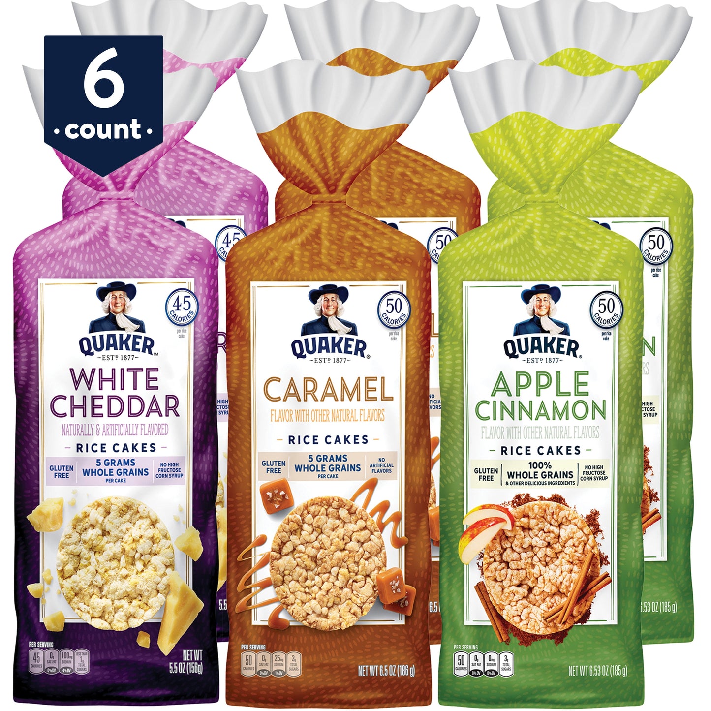 Gluten Free Rice Cakes, Variety Pack, 6 Bags