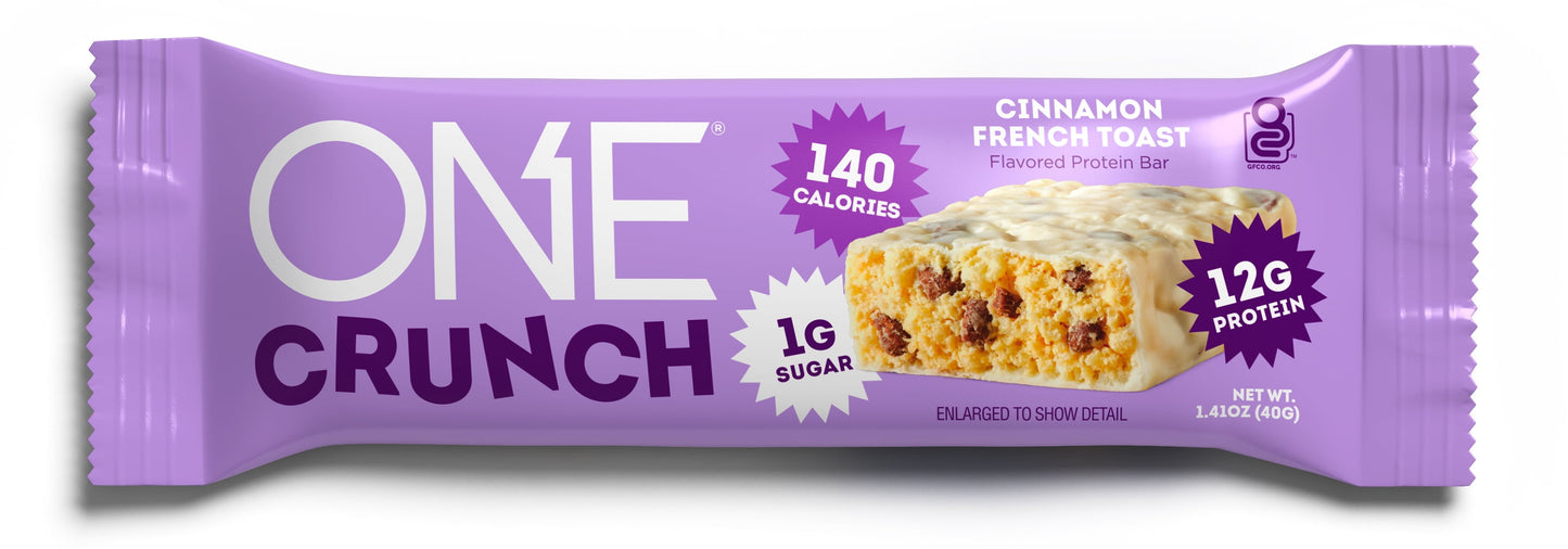 One Crunch Protein Bar, Cinnamon French Toast, 12G Protein, 4 Ct