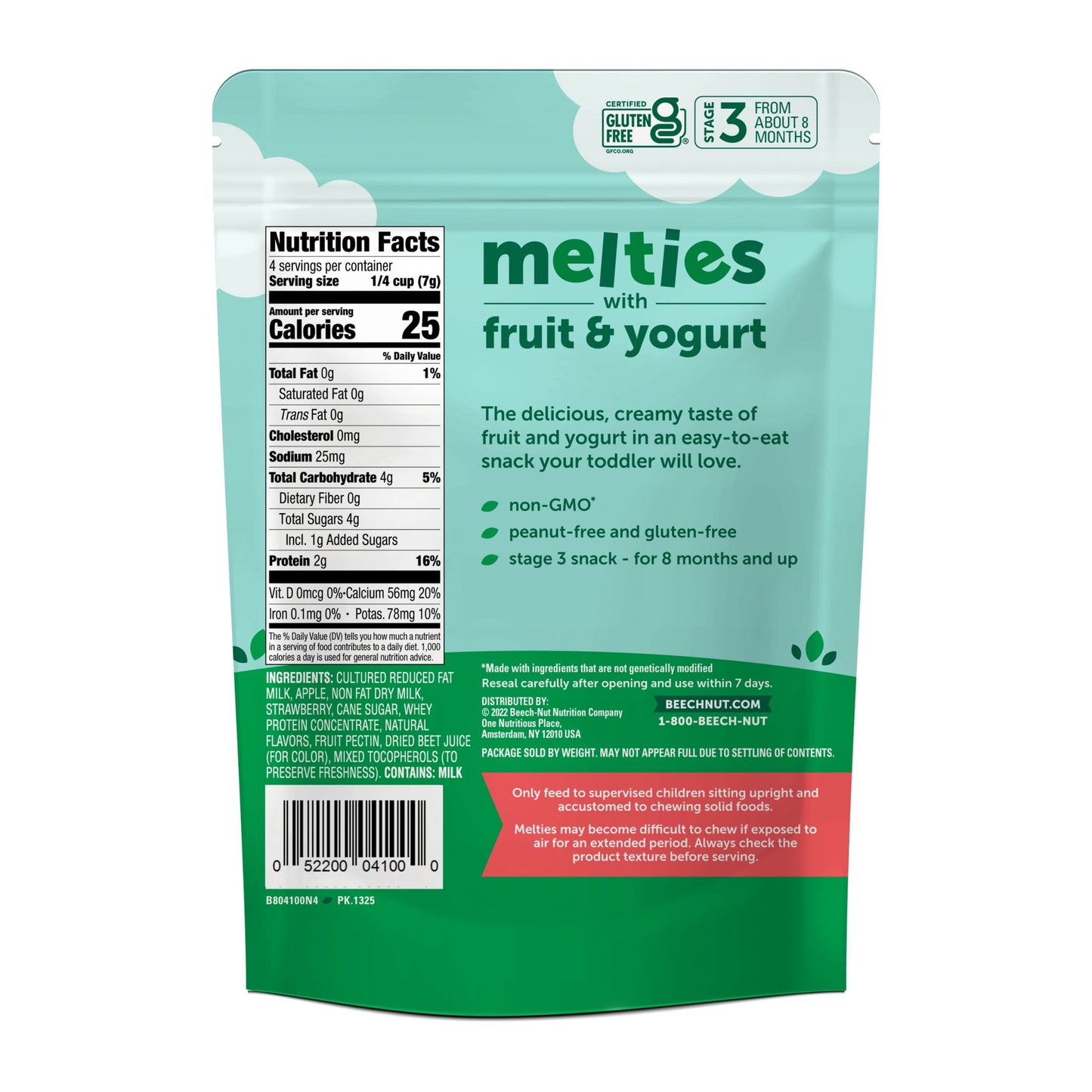 Melties Strawberry Apple & Yogurt Melts Baby & Toddler Snack, 1 Oz Bag (7 Pack)