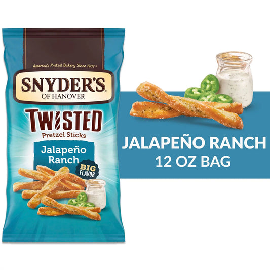, Jalapeno Ranch Twisted Pretzel Sticks, 12 Oz Bag