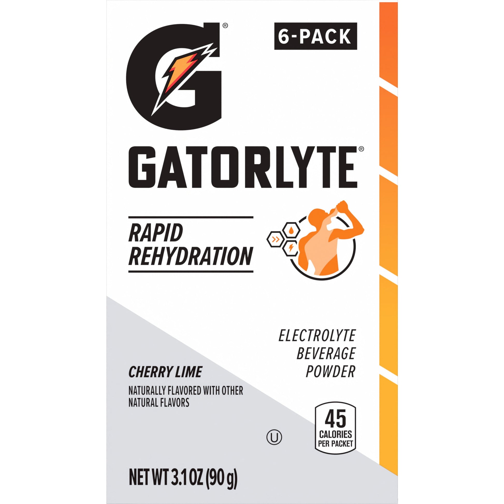 Gatorlyte Electrolyte Beverage Powder, Cherry Lime, 0.52 Oz Packets, 6 Pack, Drink Mix