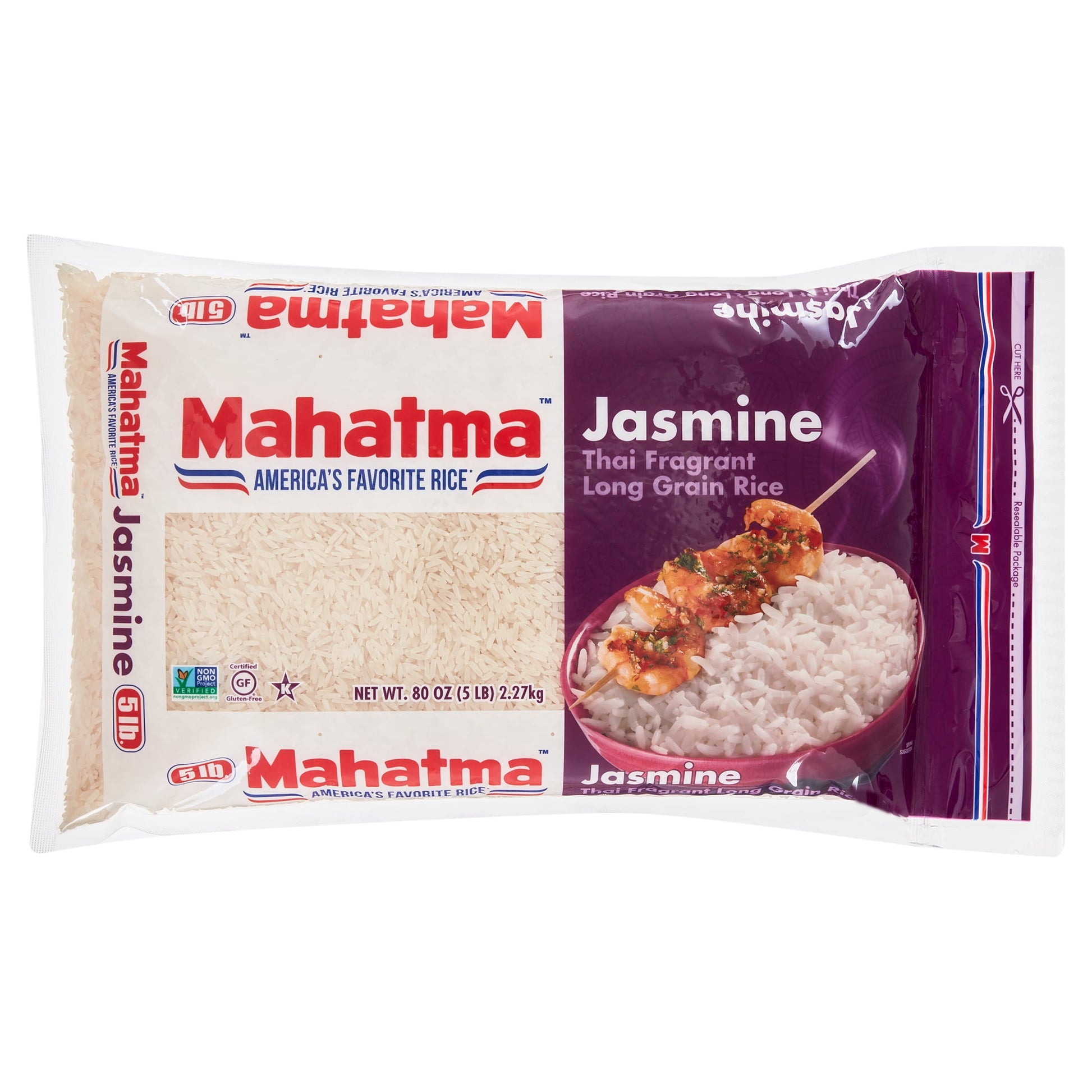 (2 Pack)  Jasmine White Rice, Thai Fragrant Long Grain Rice, 5 Lb Bag