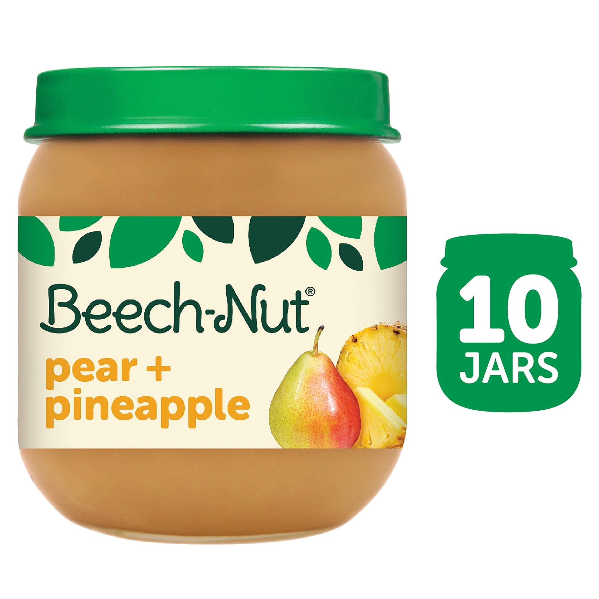 Stage 2 Baby Food, Pear & Pineapple, 4 Oz Jar (10 Pack)