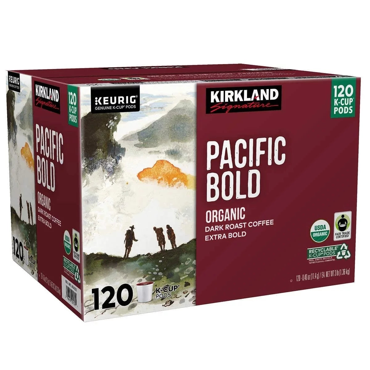 Coffee Organic Pacific Bold Recyclable K-Cup Pod, 120 Count