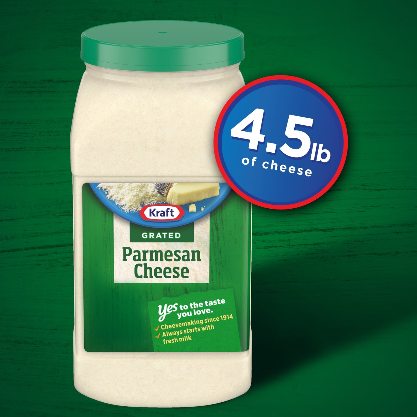 Parmesan Grated Cheese, 4.5 Lb Jug