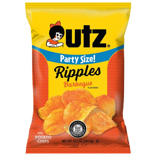 Utz Ripples Barbeque Potato Chips, 12.5 Oz. Party Size Bags