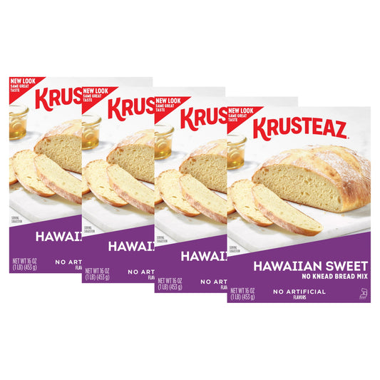 (4 Pack)  Hawaiian Sweet No Knead Bread Mix, 16 Oz Box