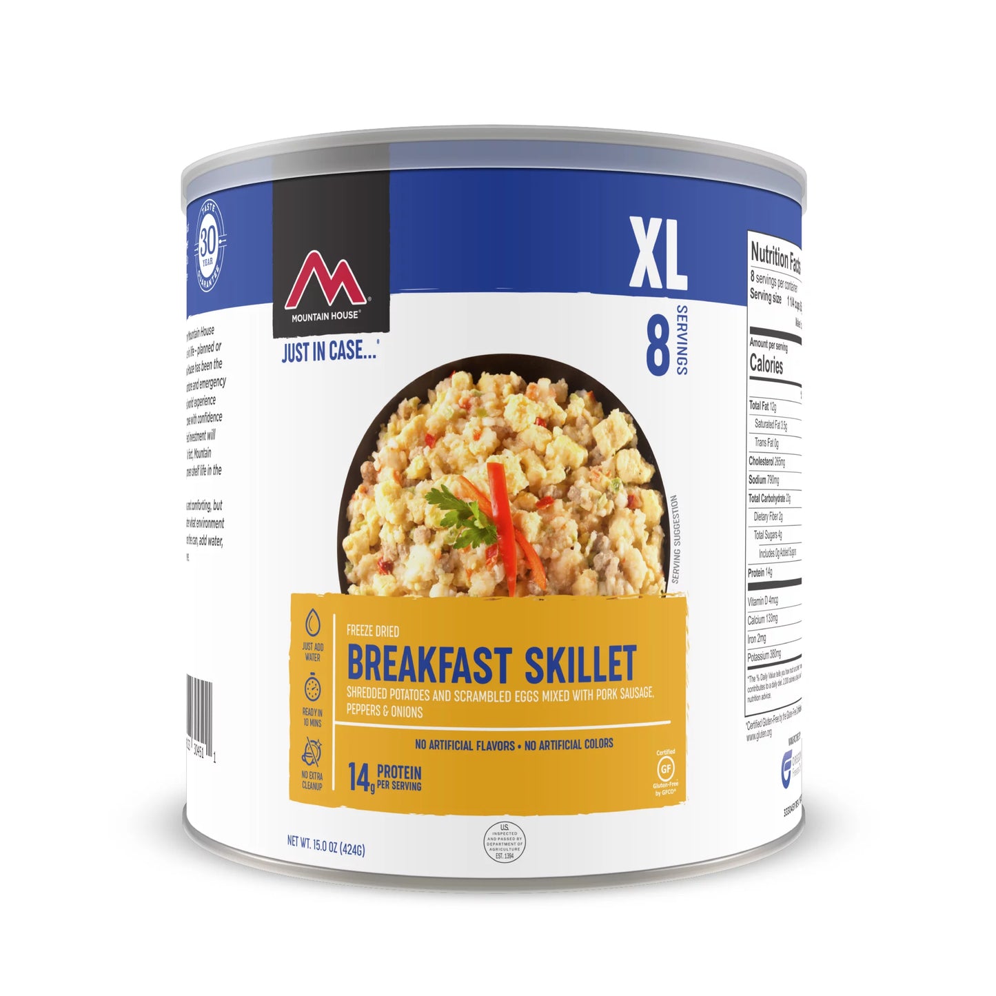 Breakfast Skillet #10 Can, Freeze-Dried Survival & Emergency Food, Gluten-Free, 8 Servings