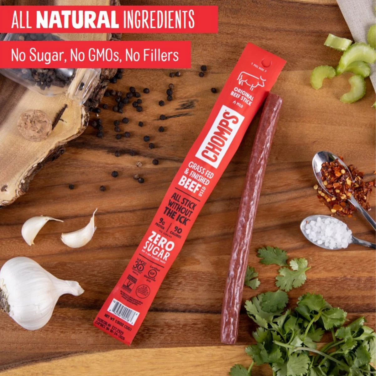 Zero Sugar Original Beef Jerky Sticks 1.15Oz 8 Count Multipack Resealable Bag