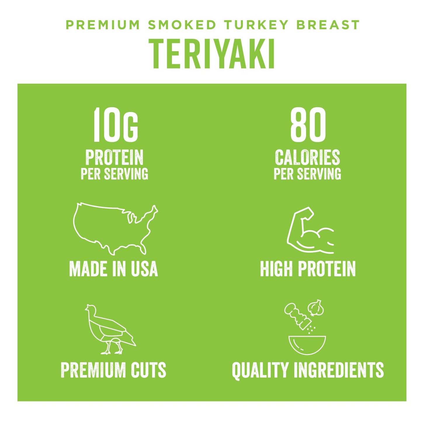 Chef'S Cut Turkey Jerky, Teriyaki, High Protein Meat Snack, 10G of Protein and 80 Calories, Gluten Free, Premium Smoked Turkey Breast - 2.5 Ounce (Pack of 4)