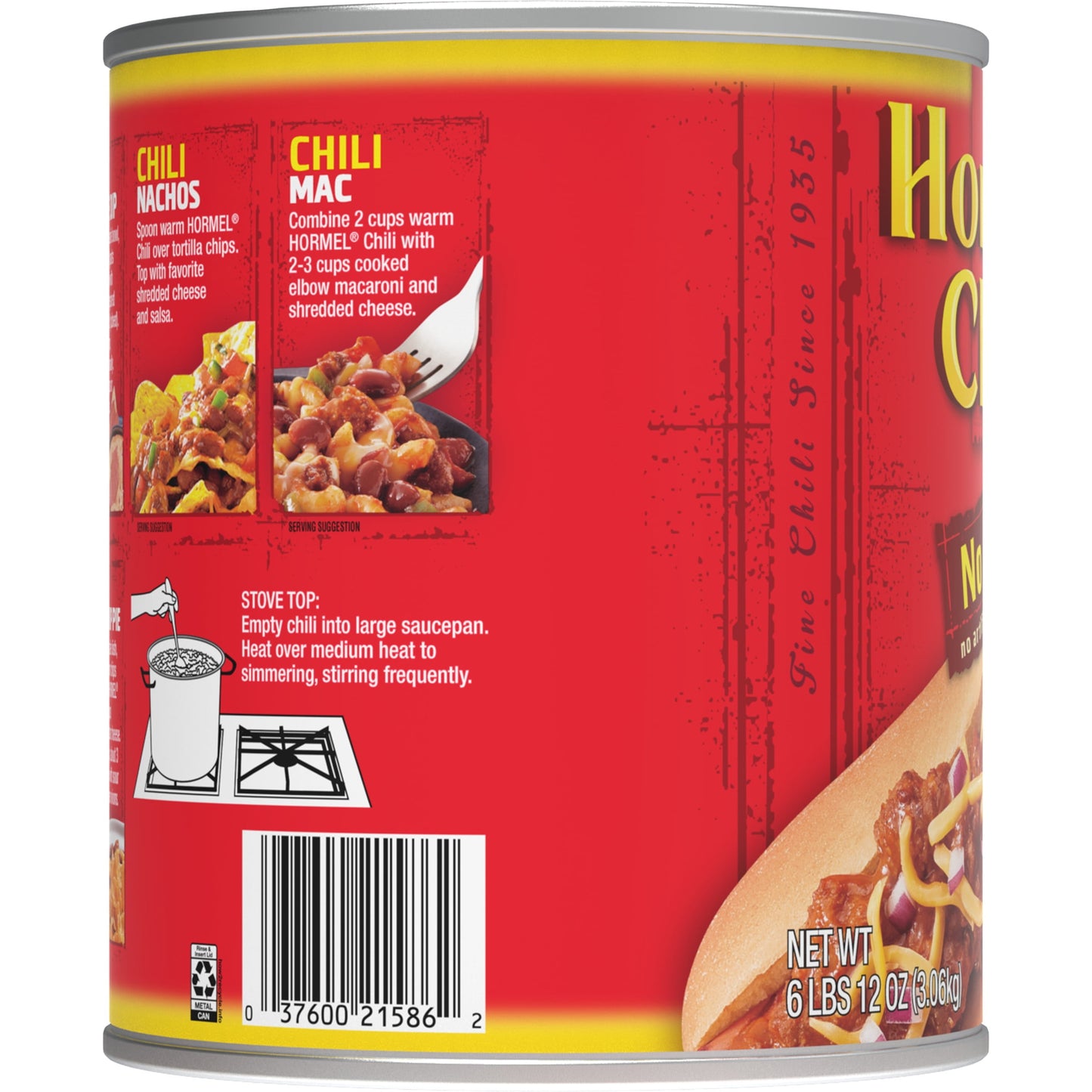 Chili, No Beans, No Artificial Ingredients, Steel Can 108 Oz