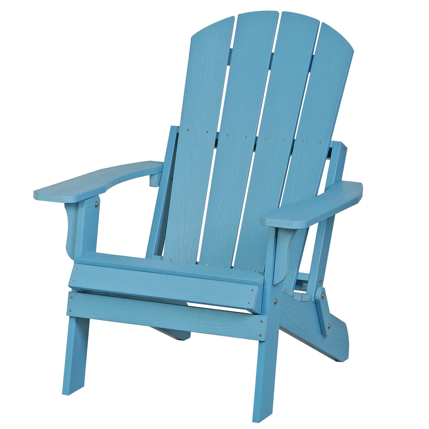 HDPS Folding Poly Lumber Adirondack Chair Patio Outdoor All Weather Resistant