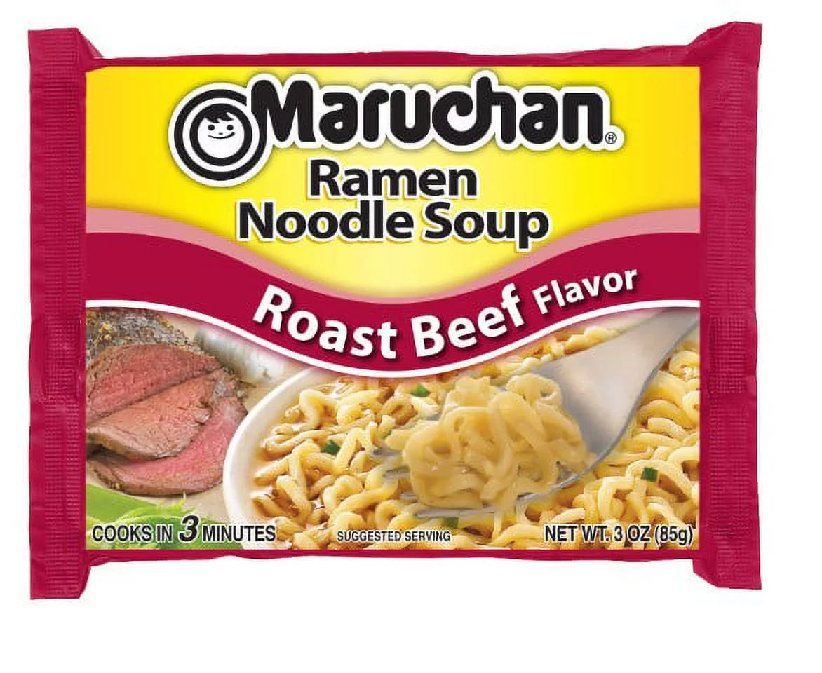 (24 Packs)  Roast Beef Ramen Noodle Flavor, 3 Oz