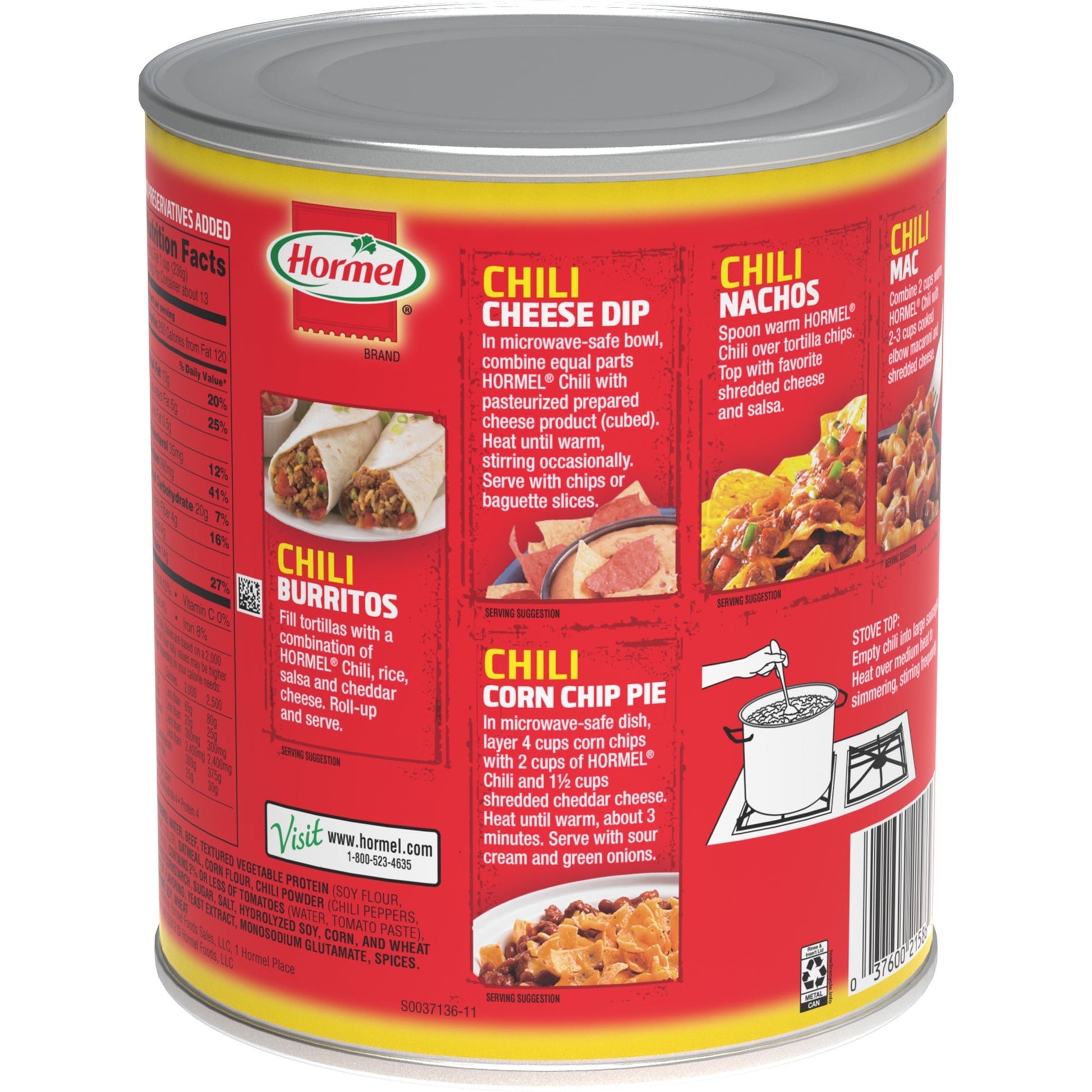 Chili, No Beans, No Artificial Ingredients, Steel Can 108 Oz