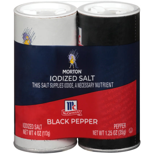(4 Pack)  Iodized Salt & Mccormick Black Pepper, 5.25 Oz Shaker Set