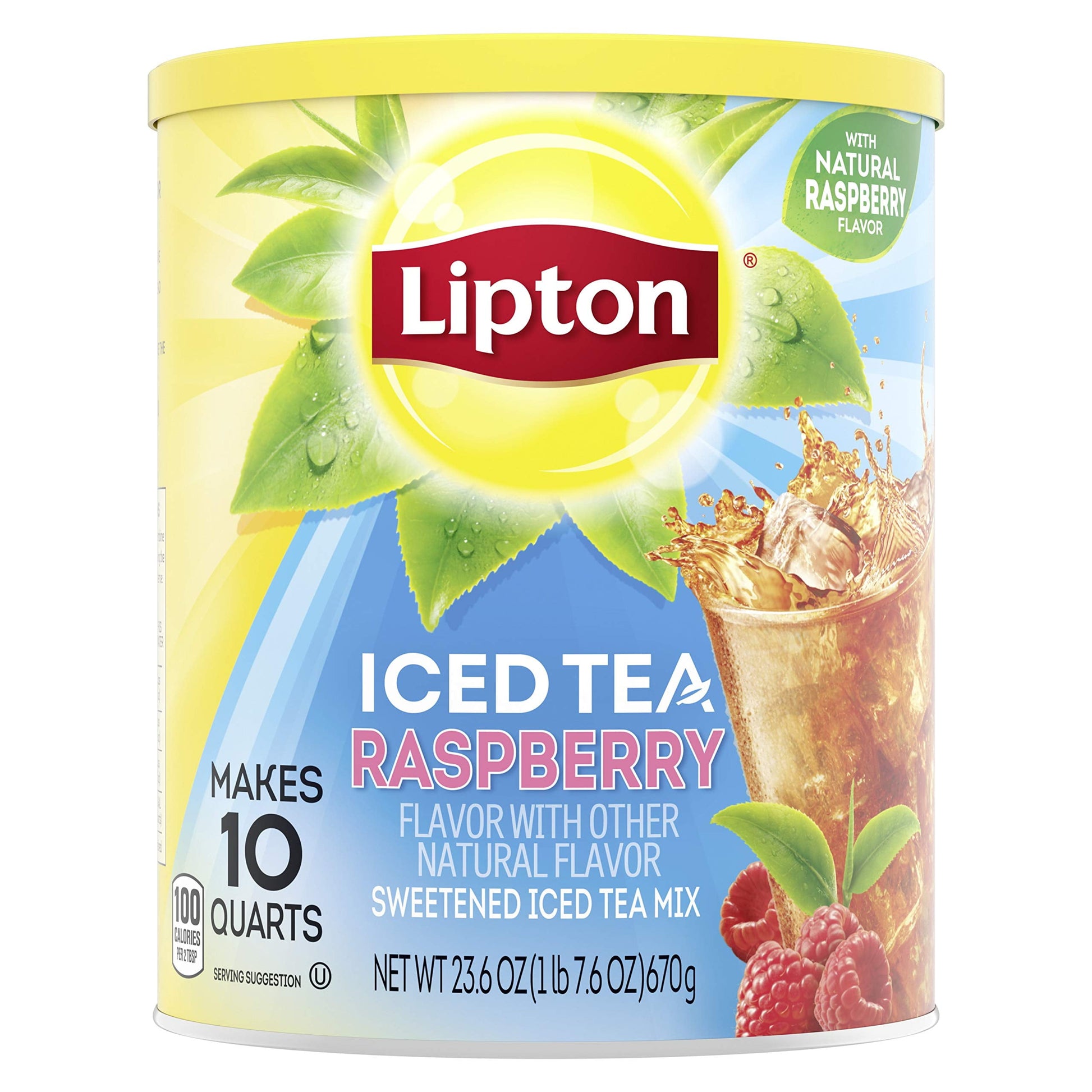 Iced Tea Mix Black Tea, Raspberry, Caffeinated, 10 Quarts