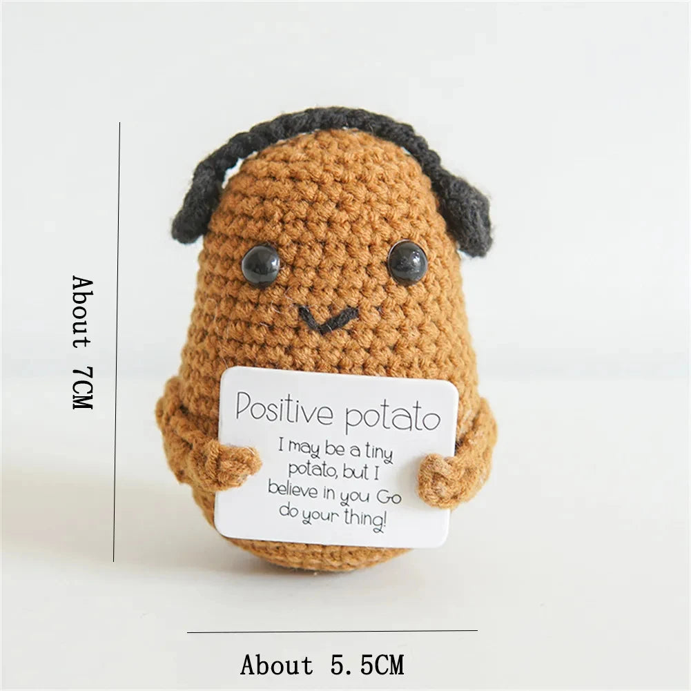 Handmade Positive Energy Potato Doll Home Decoration Mini Plush Knitting Wool Potato Doll Cute Birthday Gifts Office Room Decor