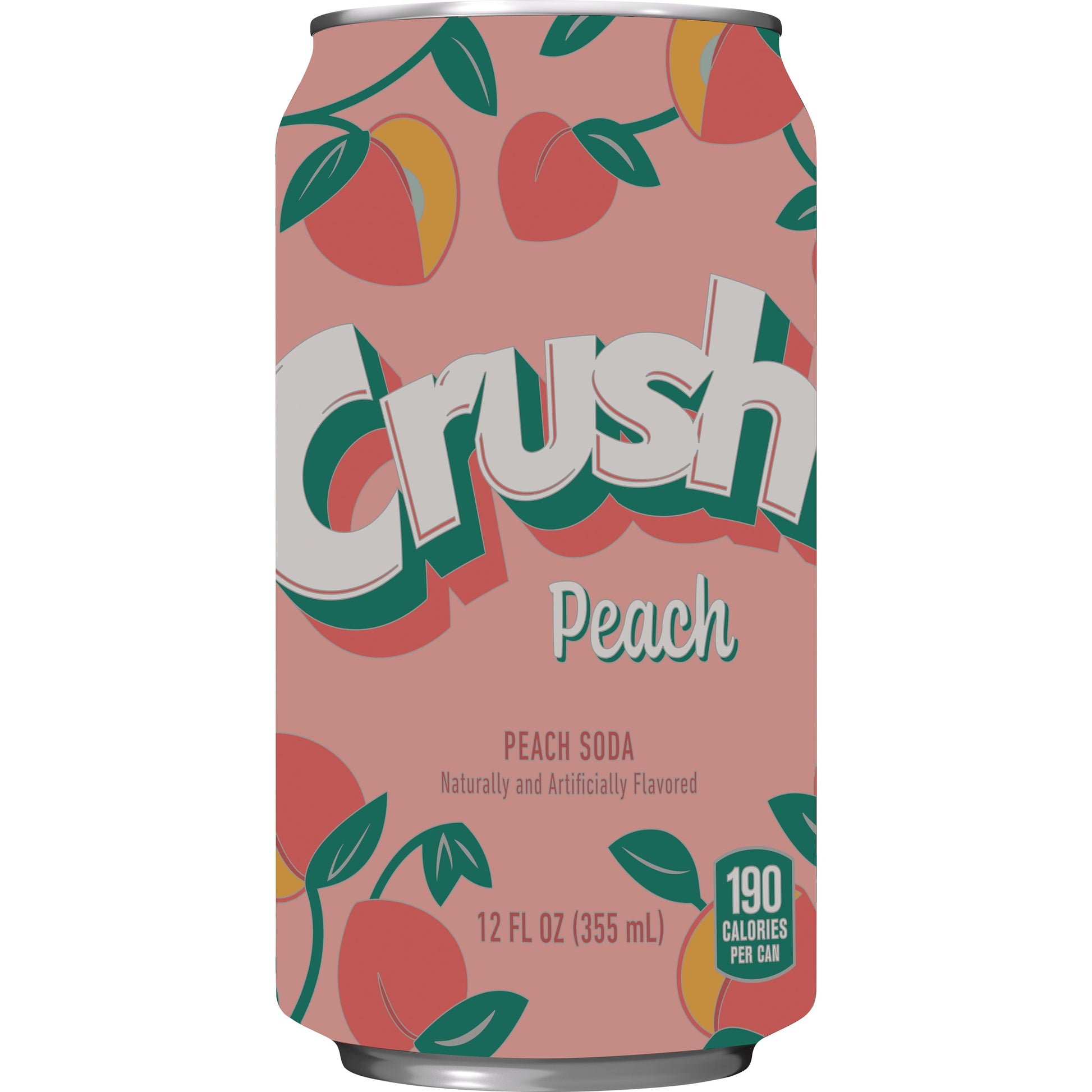 Crush Caffeine Free Peach Soda Pop, 12 Fl Oz, 12 Pack Cans