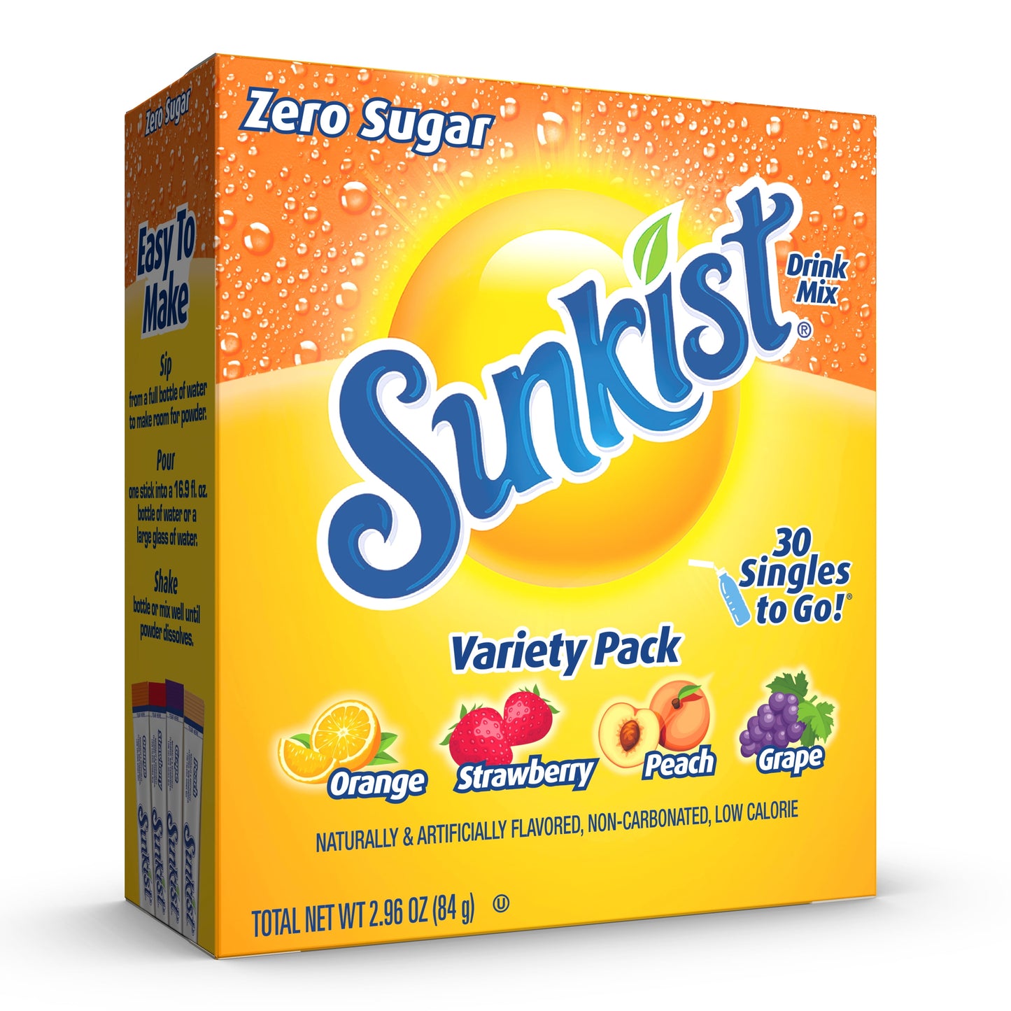 Zero Sugar Variety Pack Singles-To-Go Powdered Drink Mix, 30 Count Packets