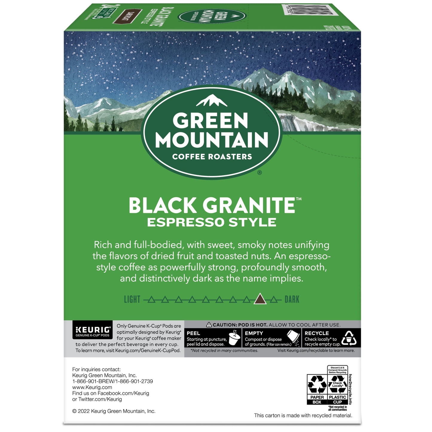 , Black Granite Dark Roast K-Cup Coffee Pods, 24 Count