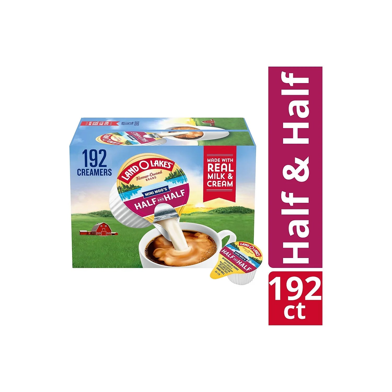 International Delight, ITD100718, Int'L Delight Land O Lakes Half/Half Cream Singles, 192 / Carton