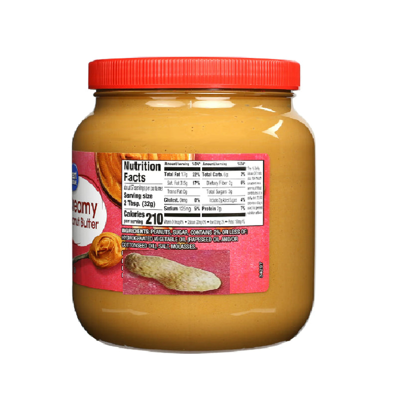 Great Value Creamy Peanut Butter, Spread, 64 Oz Free & Fast Shipping