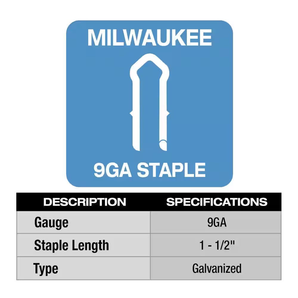 1-1/2 In. 9-Gauge Galvanized Staples for M18 FUEL Utility Fencing Stapler (960 per Box)