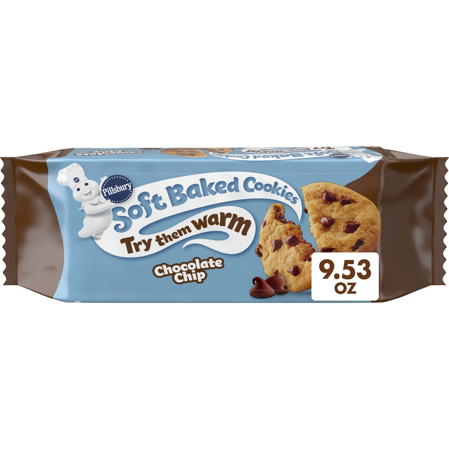 (6 Pack)  Soft Baked Cookies, Chocolate Chip, 9.53 Oz, 18 Ct