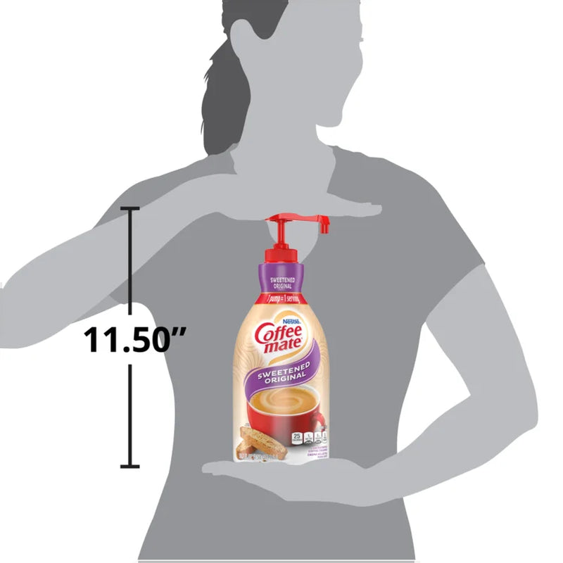 Coffee Mate Sweetened Original Liquid Coffee Creamer, Bulk Coffee Creamer Pump Bottle, 50.7 Oz