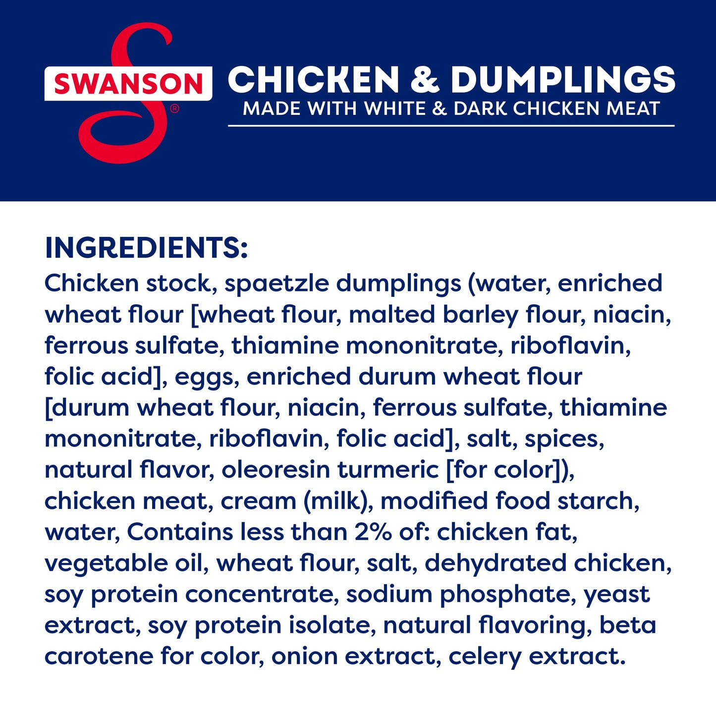 (8 Pack) Swanson Canned Chicken and Dumplings with White and Dark Chicken Meat, 10.5 Oz Can