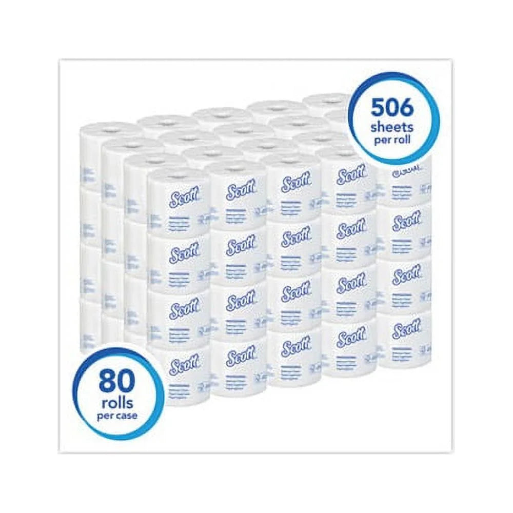 100% Recycled Fiber Bathroom Tissue 2-Ply 506 Sheets/Roll 80/Carton 13217