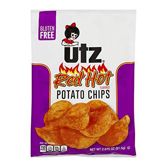 UTZ Red Hot Potato Chips 2.875 Oz Bags - Pack of 7