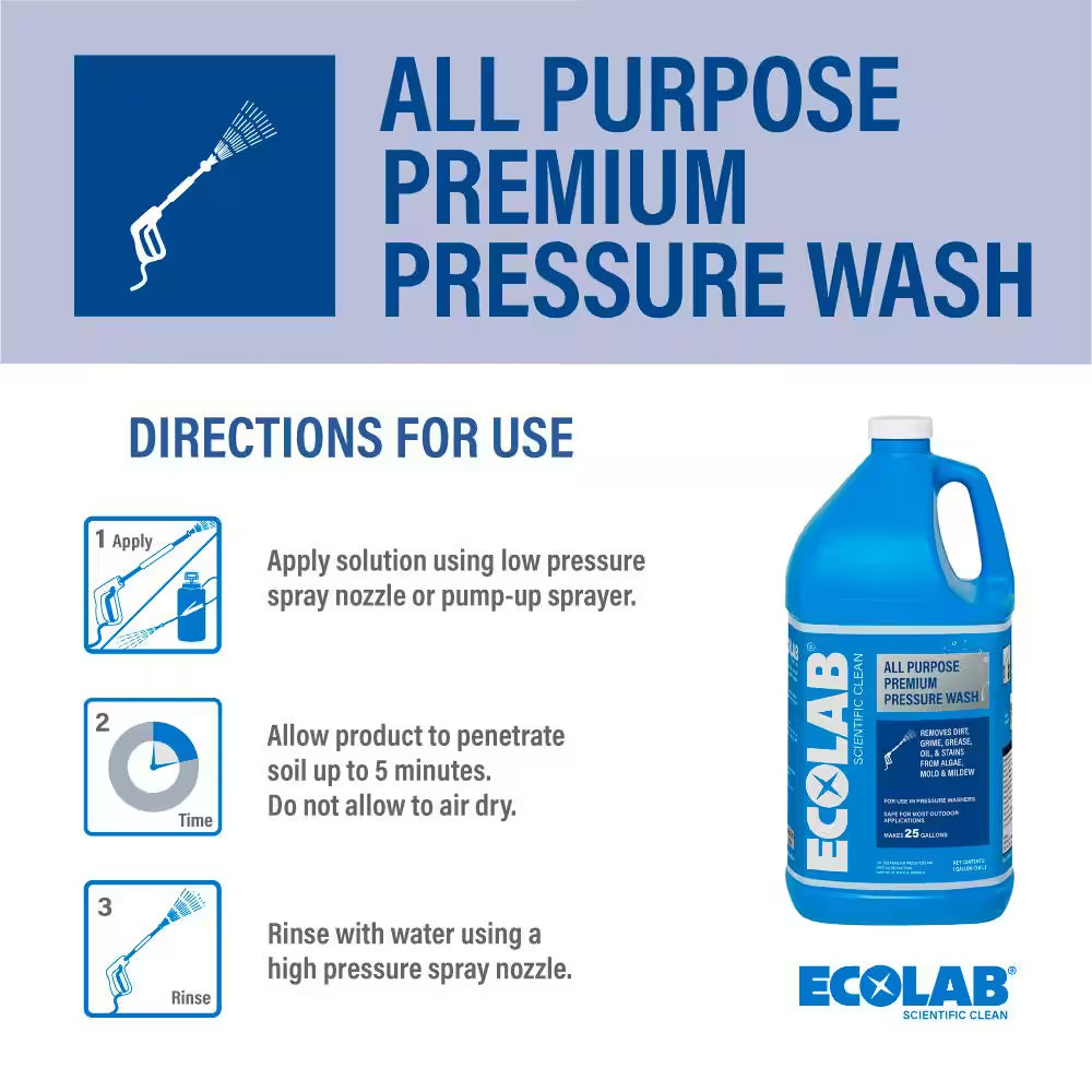 1 Gal. All Purpose Premium Pressure Wash Concentrate, Removes Stains on Patios, Cars, Wood and Utility Trailers