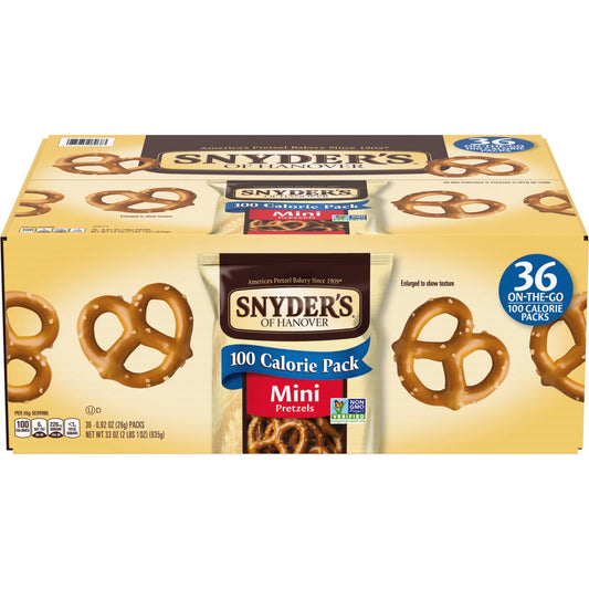 Mini Pretzels, 100 Calorie Individual Packs, 36 Ct