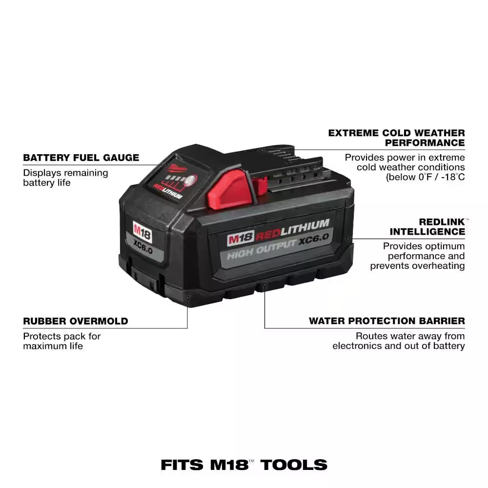 M18 18-Volt Lithium-Ion High Output Battery Pack 6.0Ah