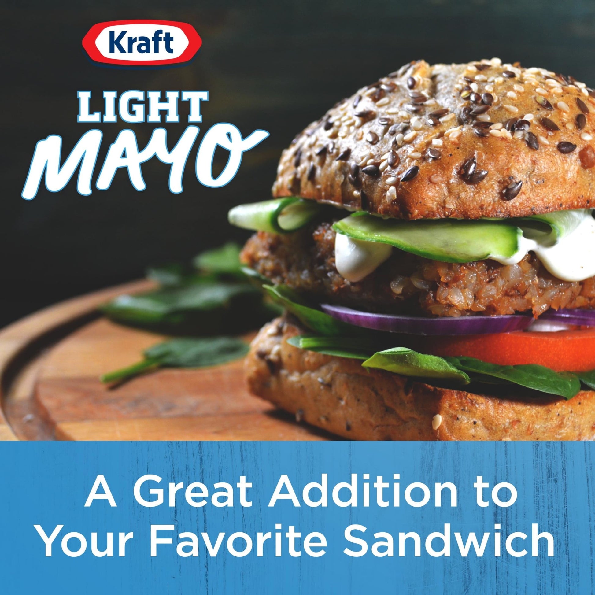 Light Mayo with 1/2 the Fat & Calories of Regular Mayonnaise, 30 Fl Oz Jar