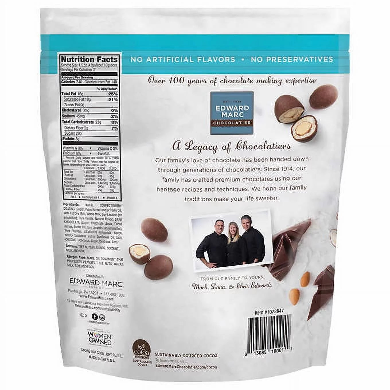 Coconut Almonds Dark Chocolate 32 Oz.