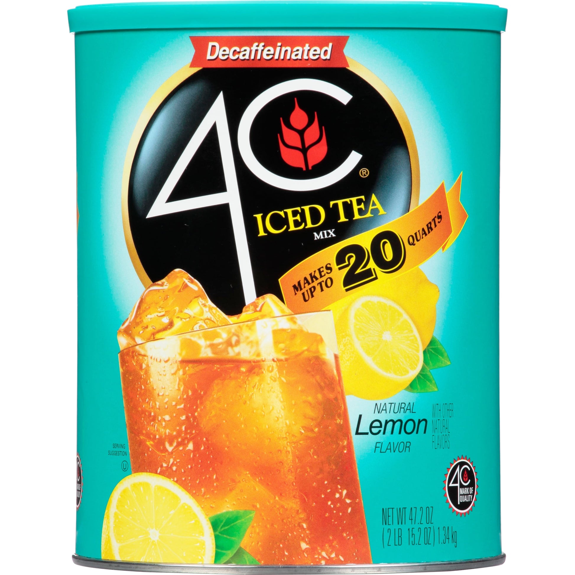 Decaf Iced Tea Mix, Lemon, 47.2 Oz, 1 Ct