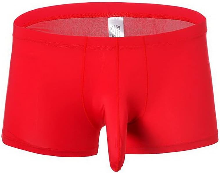 COMLIFE Men's Elephant Nose Pouch Enhancing Boxer Briefs Breathable Ice Silk Panties