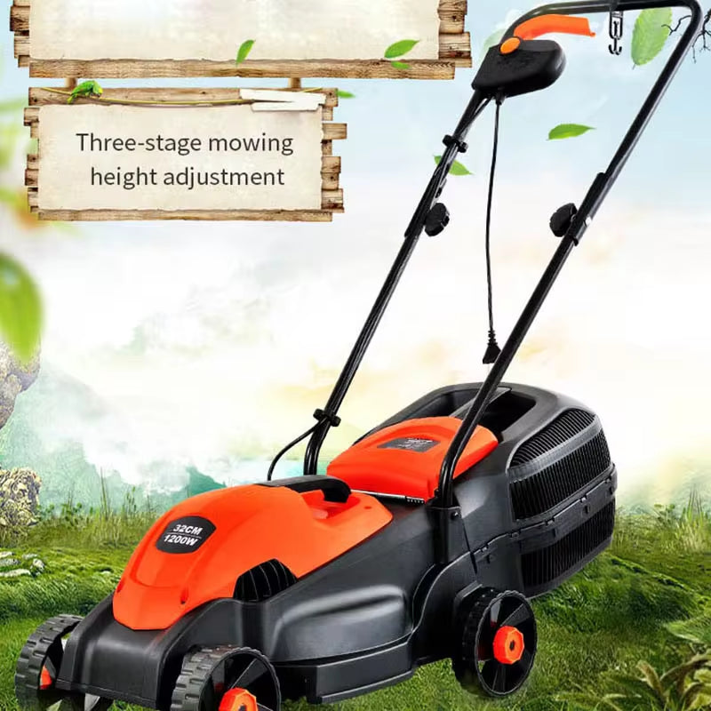 Garden Electric Lawn Mower High-Power Hand Push Lawn Mower Household Weeding Trimmer