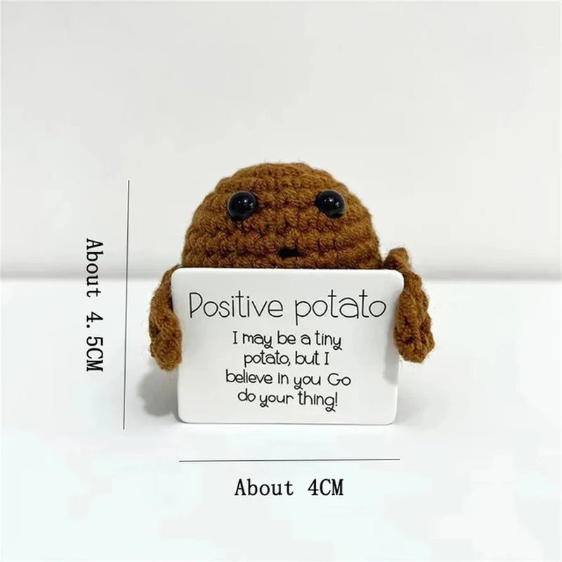 Handmade Positive Energy Potato Doll Home Decoration Mini Plush Knitting Wool Potato Doll Cute Birthday Gifts Office Room Decor