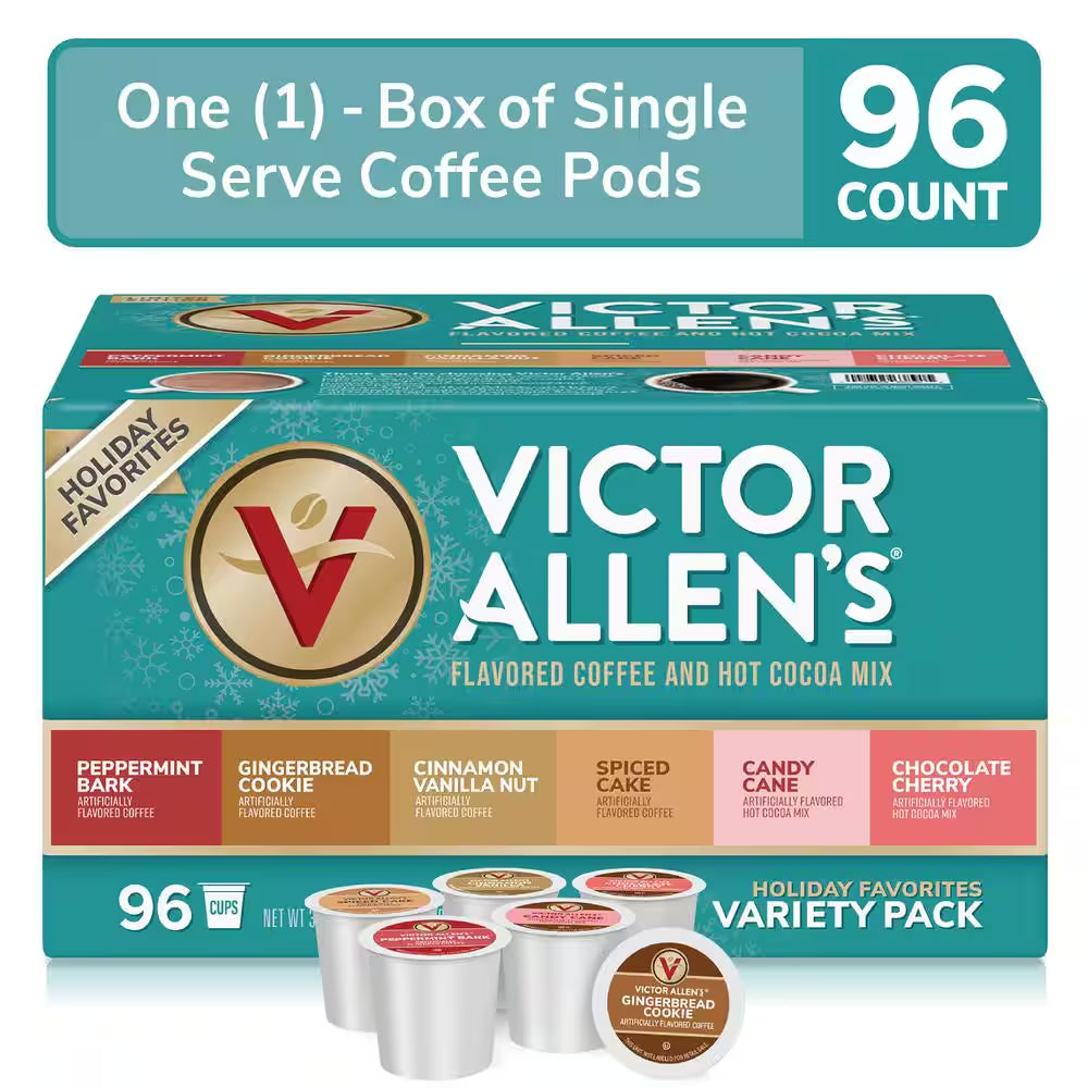 Holiday Favorites Coffee & Hot Cocoa Variety Pack Single Serve Cups & Coffee Pods for Keurig K-Cup Brewers (96 Count)