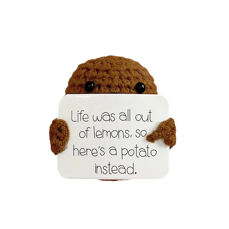 Handmade Positive Energy Potato Doll Home Decoration Mini Plush Knitting Wool Potato Doll Cute Birthday Gifts Office Room Decor