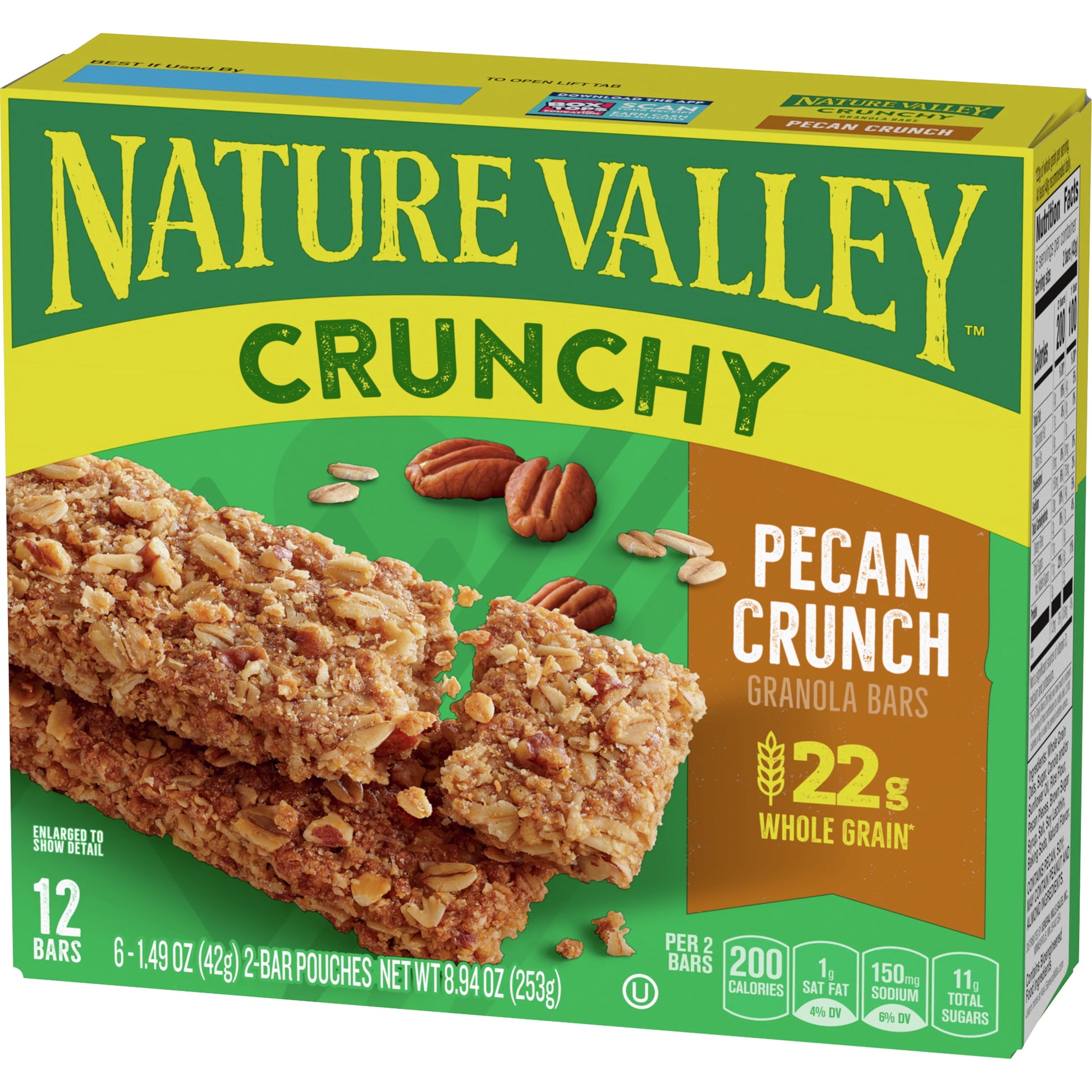 Crunchy Granola Bars, Pecan Crunch, 12 Bars, 8.94 OZ (6 Pouches)